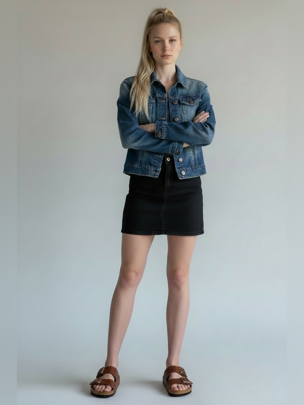 Jessica Simpson Classic Medium Wash Denim Jacket - Size Medium
